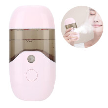 Spray facial portátil rosa de 50 ml, pulverizador nano de mano para hidratación, viaje y cuidado diario de la piel