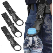 Lot de 3 porte-bouteilles portables noirs pour extérieur, clip anneau de suspension pratique et léger, pour randonnée, sac à dos et voyage