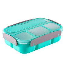 25-26 Sealed Portable 4-Compartment Bento Lunch Box for Students and Office Workers, Microwavable Food Container for Travel and To-Go Meal