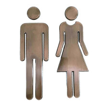 Lot de 2 plaques de porte autocollantes pour toilettes, salle de bain, maison, bureau, hôtel et aires de service routières