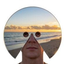 Runde Spiegelfotografie-Maske, Vollgesichts-Spiegeloptik für Kostüm, kreative Porträts und surreale tragbare Kunst
