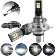 Bombillas LED H4 9003 para faros de coche, reemplazo de luz alta y baja, luz blanca brillante, larga duración, fácil instalación