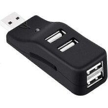 4 Port USB 2.0 Data Hub Mini Splitter, Compact Portable USB Hub for PC, Laptop, Notebook and MacBook