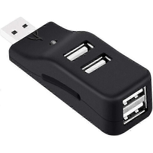 4 Port USB 2.0 Data Hub Mini Splitter, Compact Portable USB Hub for PC, Laptop, Notebook and MacBook