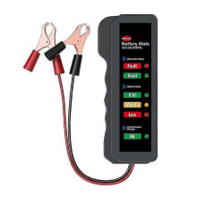 Digitale accutester voor auto’s en motoren, 12V testapparaat voor dynamo en accu met 6 ledlampjes, foutdetectie voor laadproblemen en spanningscontr