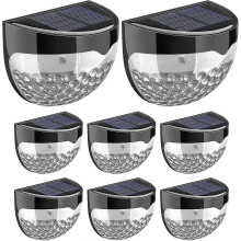 8 kappaleen aurinkokennokäyttöiset LED-aita- ja puutarhavalot langattomaan ulkokäyttöön kaiteisiin, aitoihin, terassille ja pihalle