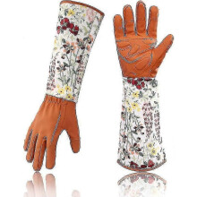 Lange Rosenschnitt-Gartenhandschuhe aus Leder für Damen, rotes Geschenk für Mutter und Großmutter