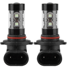 Kit de 2 ampoules LED 9005 HB4 8000K bleu glacier 50W pour phares de voiture, feux de brouillard et de route à lumière blanche.