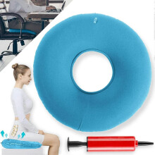 Inflatable Donut Seat Cushion for Hemorrhoid Relief, Orthopedic Seat Ring with Pump, Soft Sitting Cushion for Home, Office and Travel