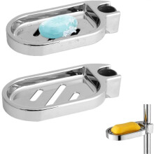 Lot de 2 porte-savons coulissants réglables pour barre de douche, sans perçage, organiseur de salle de bain pour savon en barre, plastique durable p
