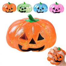 Juguete antiestrés de calabaza con lentejuelas brillantes, regalo sensorial suave para fiestas de Halloween, niños y adultos