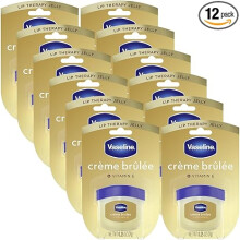 Vaseline Lip Therapy Creme Brulee Mini 12-Pack - Moisturizing Lip Balm for Soft, Smooth Lips, 0.25 Oz Ea