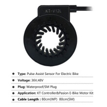 Sensor PAS para Bicicleta Elétrica KT-V12L com 6 Ímãs, Sensor de Assistência Ao Pedal, Sensores Hall Duplos e 12 Sinais A