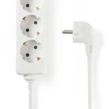 3-Way Extension Socket, Type F, 3m, 3680W, White
