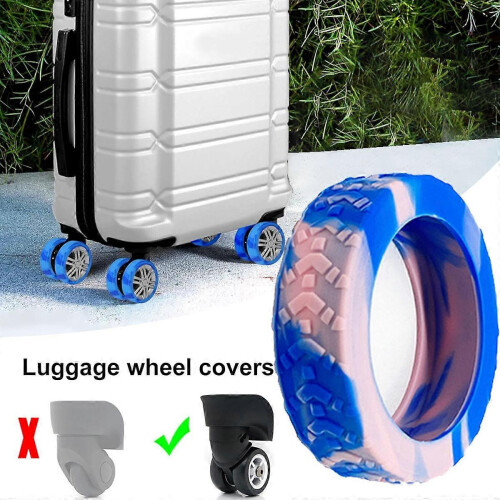 8-Pack Silicone Luggage Wheel Covers, Suitcase Spinner Wheel Protector Replacement, Durable Rubber Wheel Covers for Suitcase Wheels 1