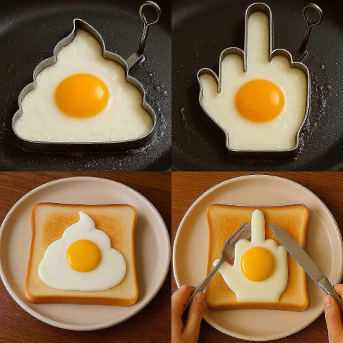 Funny Middle Finger Egg Mold, DIY Kitchen Accessory for Fried Eggs, Unique Silicone Mold for Breakfast and Creative Cooking 1