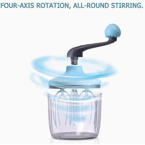 Manual Hand Crank Egg Beater, Multifunctional Plastic Mixer for Kitchen, Dining and Bar Use 2