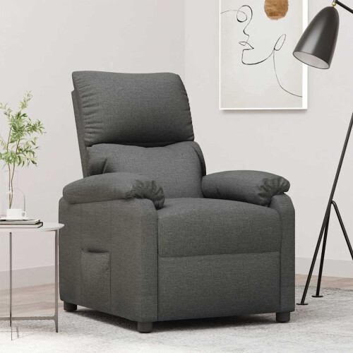 VidaXL vidaXL Recliner Chair Dark Grey Fabric
