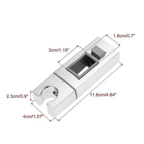 Sliding Shower Head Holder for 18 x 30 mm Rectangular Square Rail, Replaceable Handheld Shower Bracket, 11.8 x 4 x 2.3 cm 1