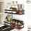 Wall Mount Spice Rack Organizer Kitchen Shelf Black 2