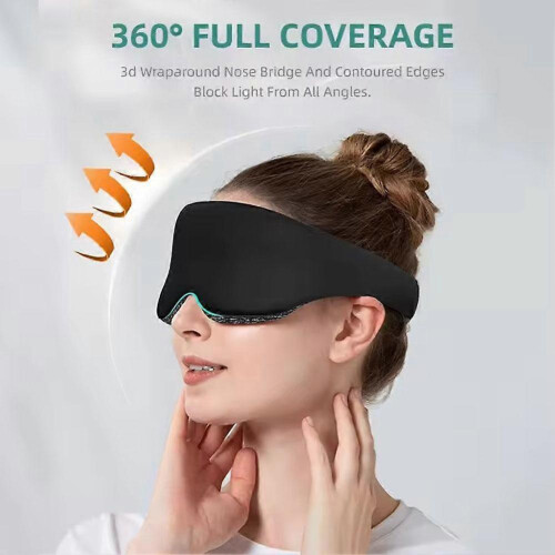 3D Sleep Eye Mask Light Blocking Zero Pressure Adjustable Strap Soft Comfortable for Travel and Rest 1