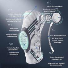 (XL, white left leg) Adjustable Knob Knee Brace with Patella Pad & Side Stabilizer, Breathable Knee Support Protector for Men & Women
