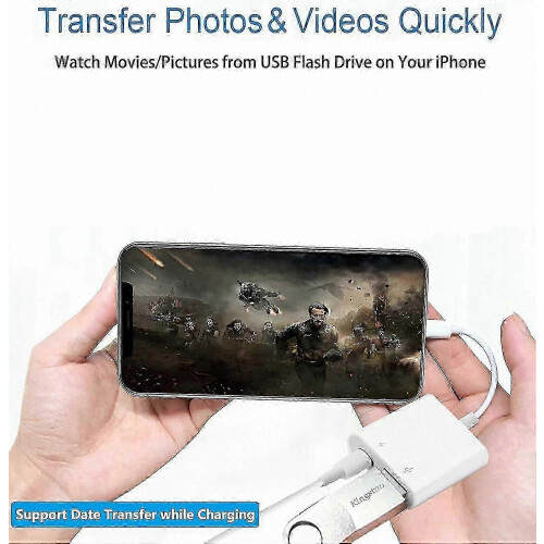 USB Camera Adapter with Lightning Connector and Charging Port MFi Certified OTG Solution for iPhone and iPad 1