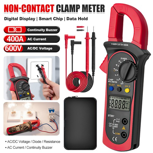 Digital Multimeter Tester AC DC Volt Ohm Amp Clamp Meter Auto Range LCD Handheld
