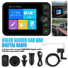 DAB DAB+ Digital Radio Adapter 2.4" In Car LCD FM Transmitter Magnetic USB MP3