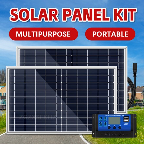 20W Solar double-panel 18V Battery Chager 30A PWM Charge Controller Cables Kits