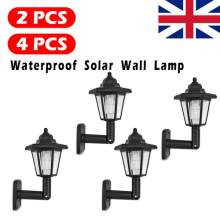 1/2/4X Wall Lantern Hexagonal Light Lamp Solar Powered LED Outdoor Garden Fence