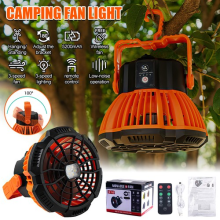Portable Camping Fan with LED Light Outdoor Rechargeable Tent Fan Hanging UK
