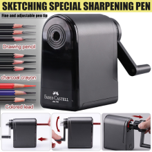 Manual Artists Pencil Sharpener Faber Long Point Castell Adjustable Point Black
