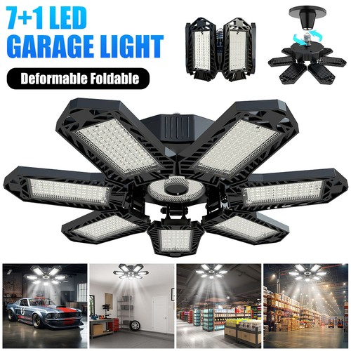 Super Bright LED Garage Light Deformable Foldable Ceiling Shop Workshop Lamp UK