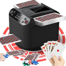 2in1 Auto Card Shuffler and Dealer Machine 360 Rotating for 1-2 Decks,4 Remotes