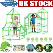 130PCS Building Your Own Den Kit Play Kids Construction Fort Tent Making Set UK