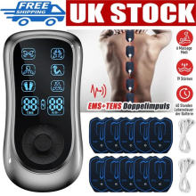 TENS/EMS/Massage Machine Advanced Combo Dual Channel Pain Reliever Device NEW UK