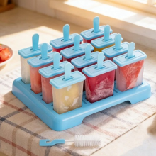 12x Popsicle Frozen Ice Maker Lolly Cream Diy Pop Mold Mould Tray Pan Kitchen