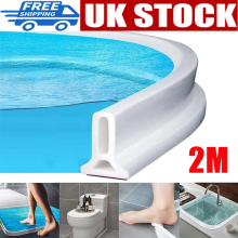 200CM Rubber Silicone Shower Barrier Water Stopper Bathroom Waterproof Strip UK