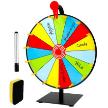 Roue de la Fortune Interactive à Monter Soi-Même avec Effaceur et Stylo Effaçable - Roulette pour Salons et Fêtes Foraines