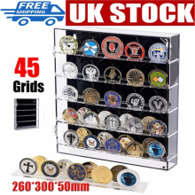 Coin Holder Challenge Coin Display Case Acrylic 45 Military Medals Shadow Box