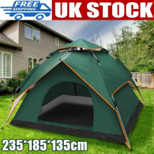 3-4 Man Automatic Instant Double Layer Pop Up Camping Tent Waterproof Outdoor UK