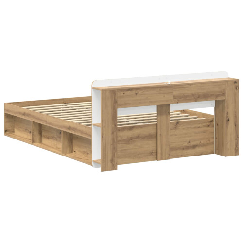 VidaXL vidaXL Bed Frame with Storage Artisan Oak 150 x 200 cm Engineered Wood 2