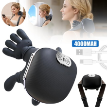 Electric Neck Massager 4D Bionic Hand Deep Kneading Heat Back Relaxer 2 Heating