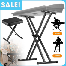 Height Adjust Foldable Piano Stool /Keyboard Bench Padded Seat or Keyboard Stand