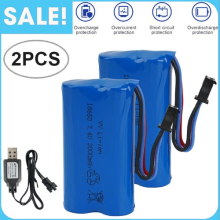 2X 7.4V 3000Mah Li-ion Battery SM-3P Plug/USB Charger for RC Racing Boat Drone