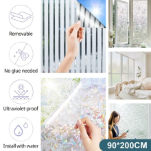 New 90cm x 200cm Thick Glueless Remove 3D Window Glass Film Privacy Static Cling