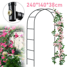 Heavy Duty Metal Garden Arch Rose Climbing Plant Support Frame Arbour Black 2.4M