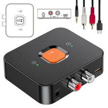 Wireless Bluetooth 6.0 Receiver RCA AUX Music Audio Adapter Single-Key Control
