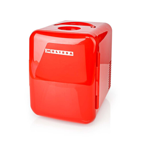 Portable Mini Fridge, 4L/6 Can Capacity, Dual Power, Red 1